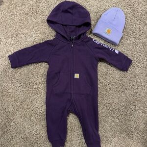 Carhartt zipper sweat suit with beanie